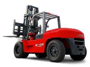 China Empilhadeira diesel de 10 toneladas de JAC, empilhadeiras do contrapeso da grande capacidade, cor pesada da empilhadeira do equipamento, a vermelha ou a alaranjada fornecedor